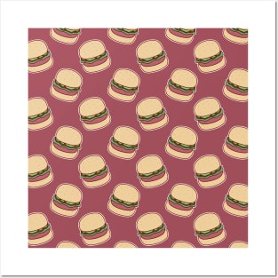 Hamburger Brown Pattern Posters and Art